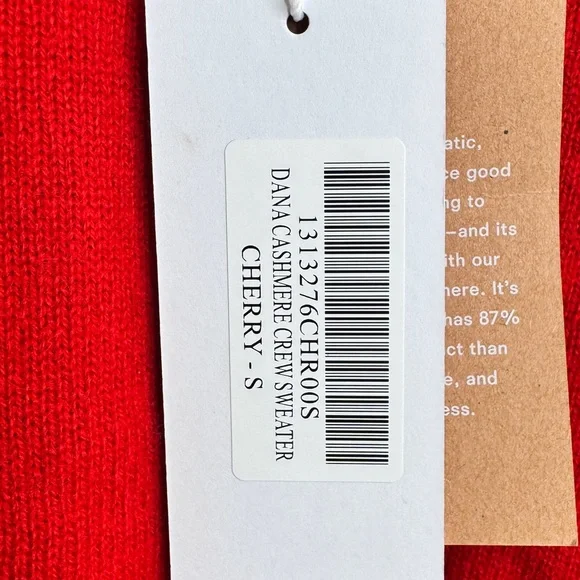 NWT Reformation Dana Cashmere Crew Cherry Red Sweater - Picture 4 of 11